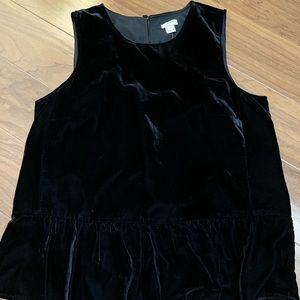 JCREW peplum velvet top